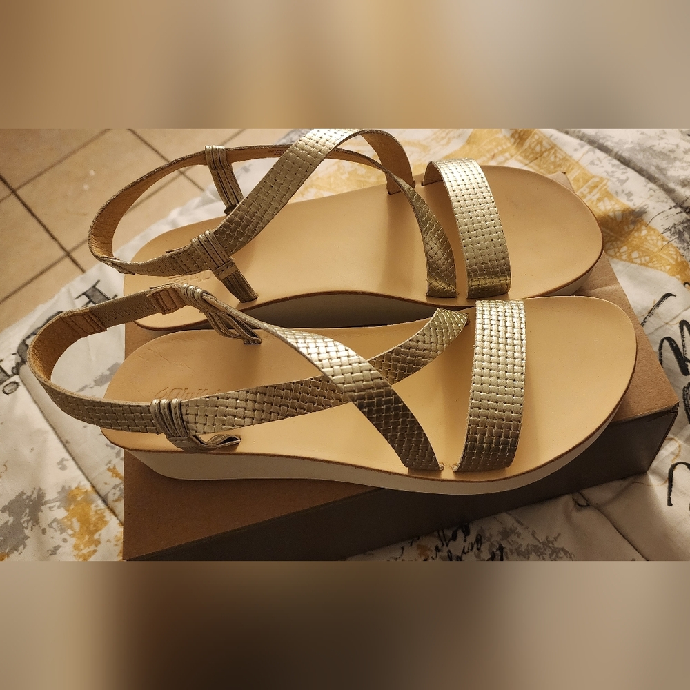 Gold Strappy Sandals